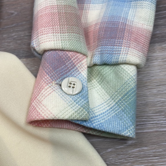 Vintage Jo Lester Dress Wrap Pastel Plaid Flower Size Small - Picture 5 of 16